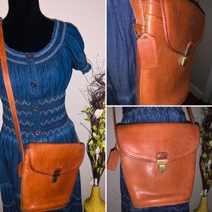Vintage leather crossbody coach bag